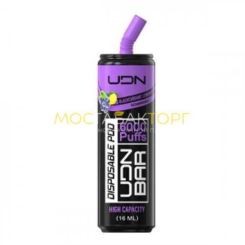Электронные сигареты UDN BAR Blackcurrant Lemonade 6000 затяжек (УДН Бар Черная Смородина Лимонад)