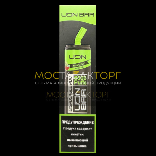 Электронные сигареты UDN BAR Watermelon Ice 6000 затяжек (УДН Бар Арбуз Лёд)