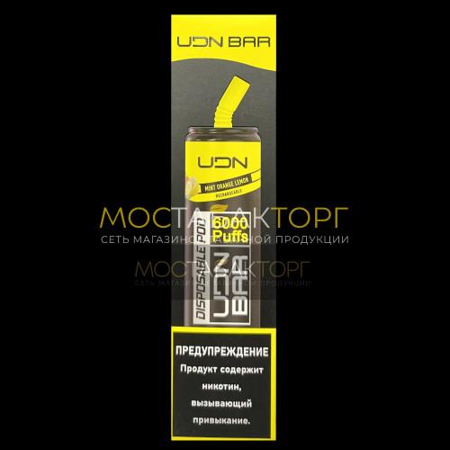 Электронные сигареты UDN BAR Mint Orange Lemon 6000 затяжек (УДН Бар Мята Апельсин Лимон)