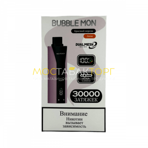 Электронные сигареты BUBBLE MON BOOSTER DUBLE 30000 Красный персик / личи 2%