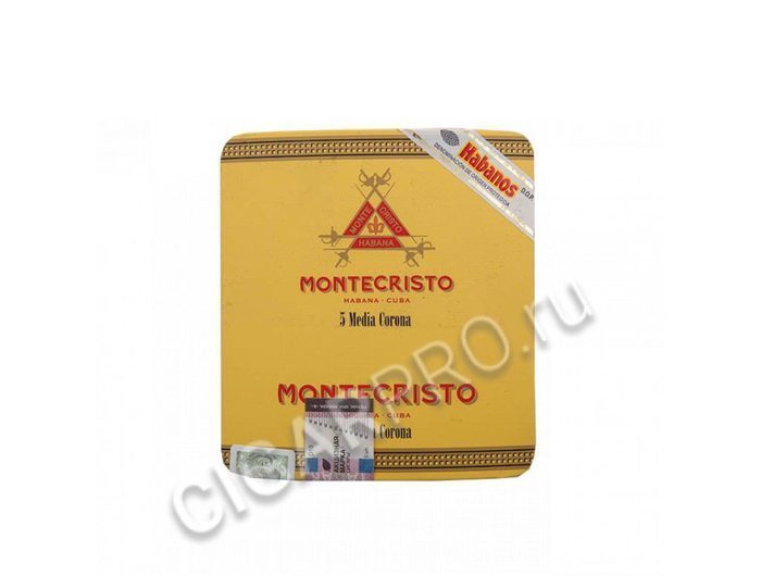 Сигары Montecristo Media Corona 5 шт. в металлической пачке