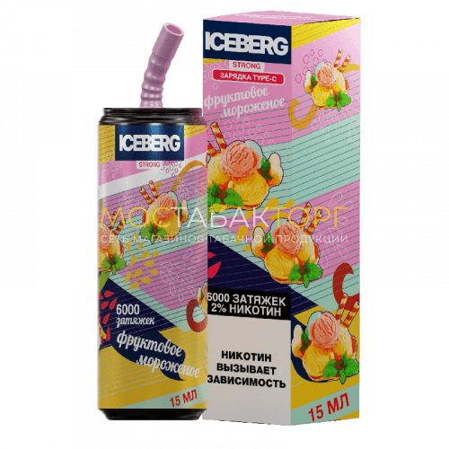 Электронные сигареты ICEBERG XXL 6000 Фруктовое мороженое