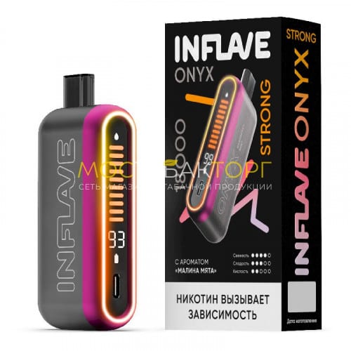 Электронные сигареты Inflave Onyx Strong 18000 затяжек - Малина мята