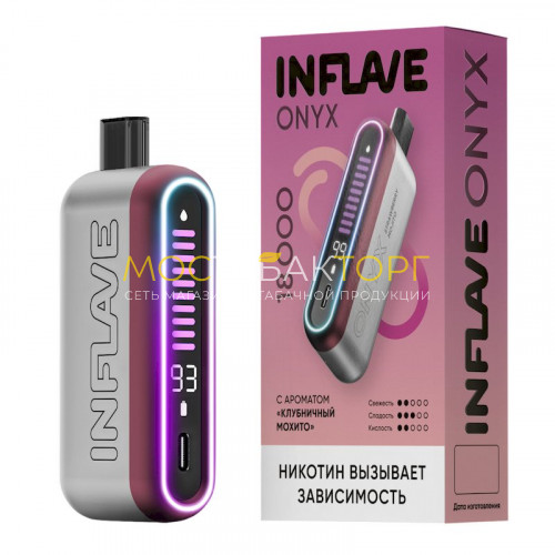 Электронные сигареты Inflave Onyx 18000 затяжек - Клубничный мохито