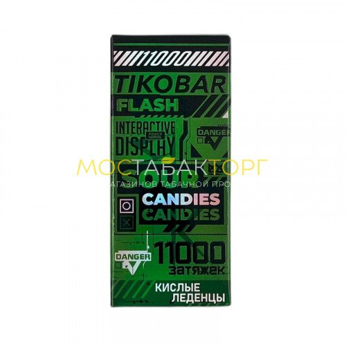 Электронные сигареты TIKOBAR FLASH 11000 затяжек Кислые Леденцы (Sour Candies)