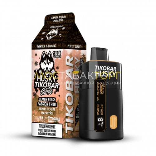Электронные сигареты TIKOBAR HUSKY Сибирь Лимон персик маракуйя 12000 затяжек