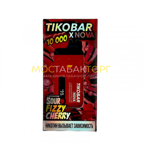 Электронные сигареты TIKOBAR NOVA 10000 затяжек Кислая вишневая шипучка (Sour Fizzy Cherry)